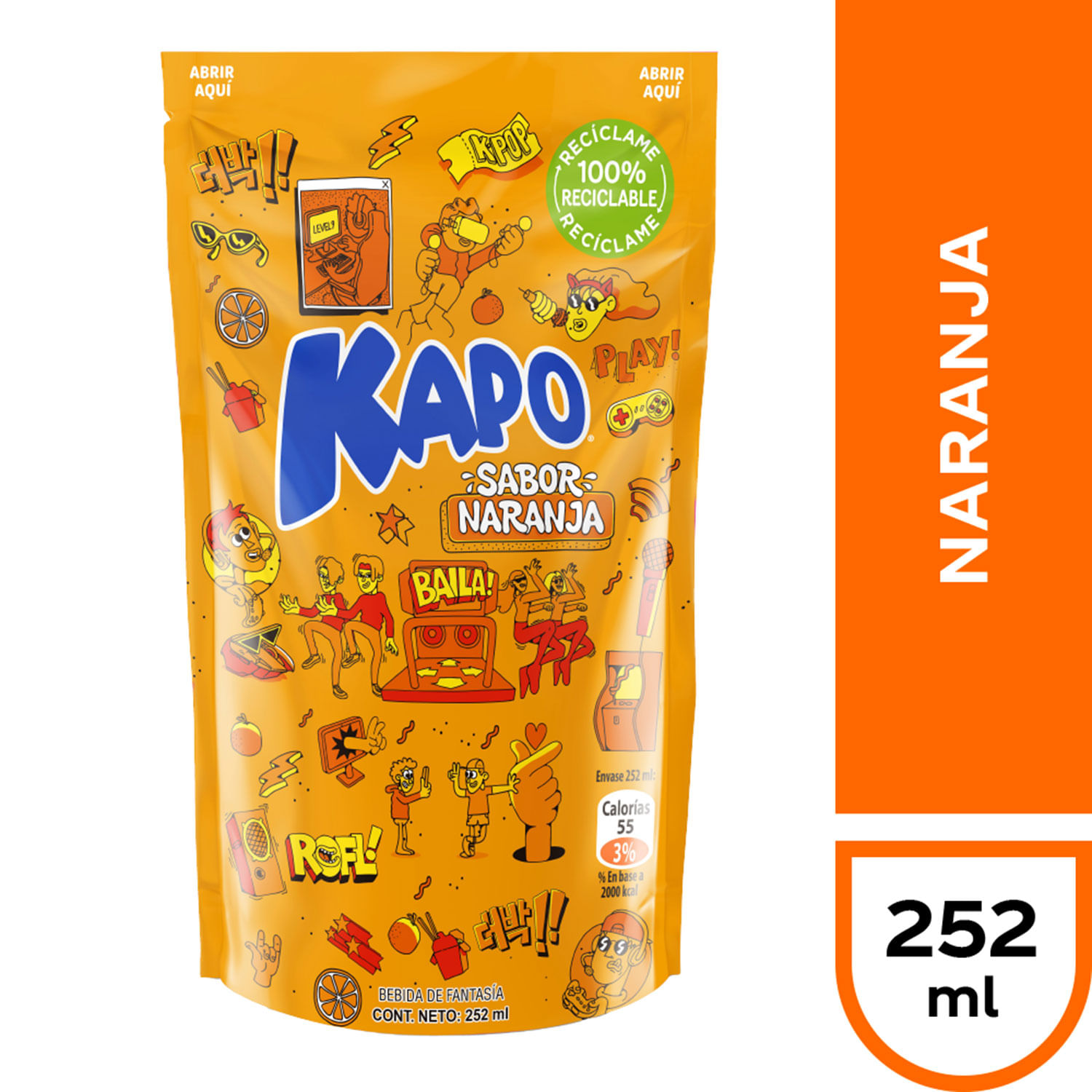 Jugo Kapo Naranja 252 ml