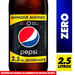 Bebida Pepsi Zero Retornable 2.5 L + Envase