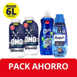 Pack 2 Un. Detergente Líquido Omo Diluible 500 Ml Rinde 3 L