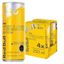 Pack 4 Un. Bebida Energética Red Bull Tropical 250 Ml