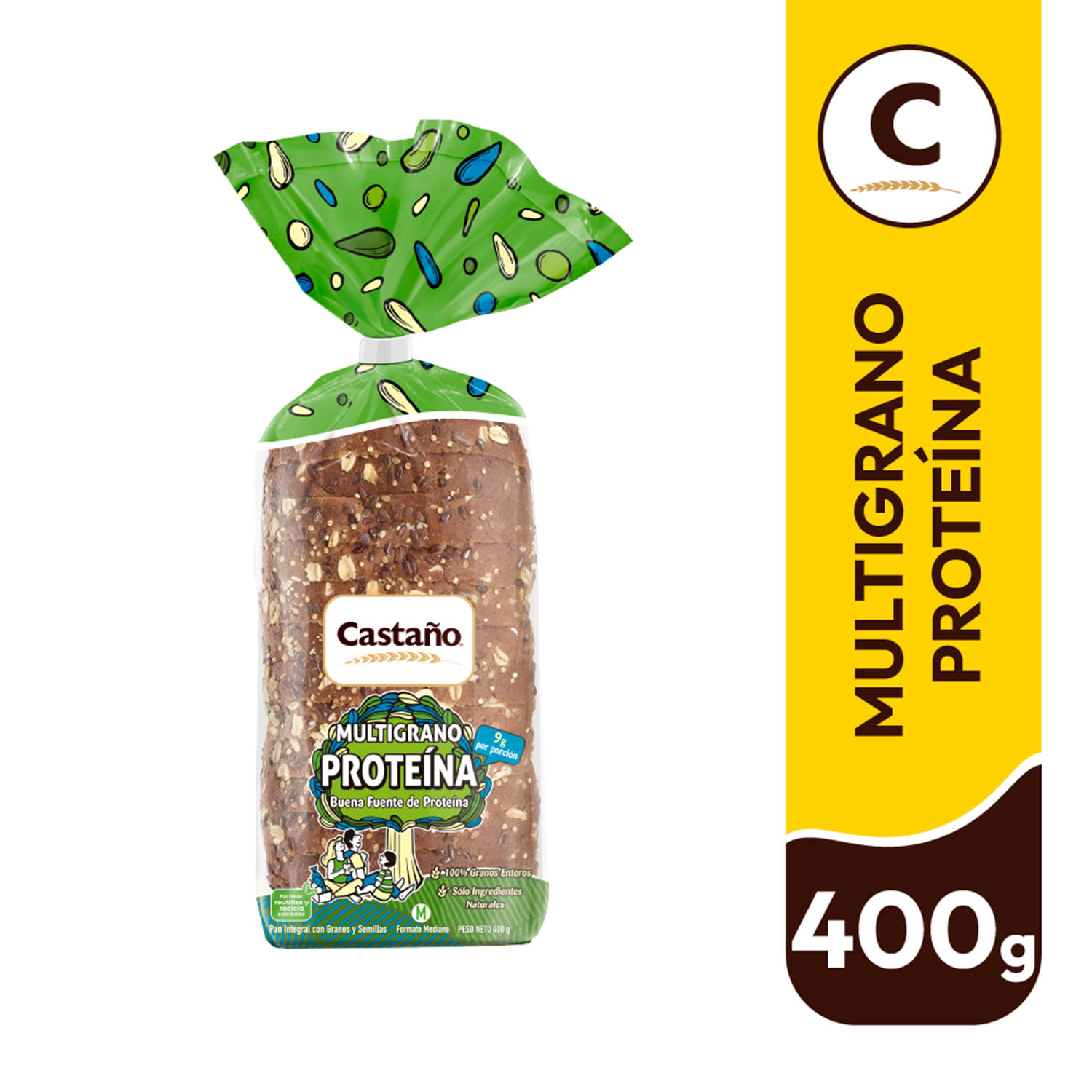 Pan Molde Castaño Multigrano 400 g