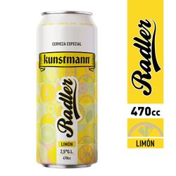 Cerveza Kunstmann Radler Limón 2.5° 470 Cc