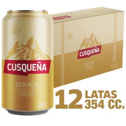 Pack 12 Un. Cerveza Cusqueña Golden Lager 4.8° 354 Cc