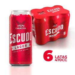 Pack 6 Un. Cerveza Escudo Lager 5.5° 470 Cc