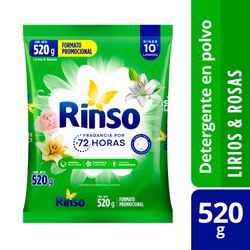 Detergente En Polvo Rinso Lirios Y Rosas 520 G