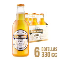 Pack 6 Un. Cerveza Kunstmann Lager Blanc Botella 330 Cc